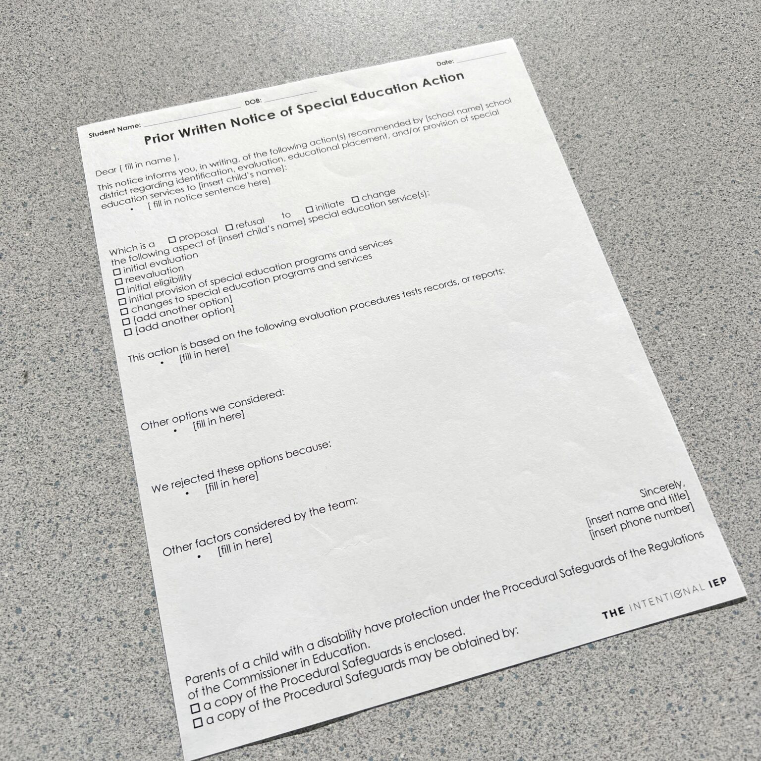 7 Parts of a Prior Written Notice - The Intentional IEP