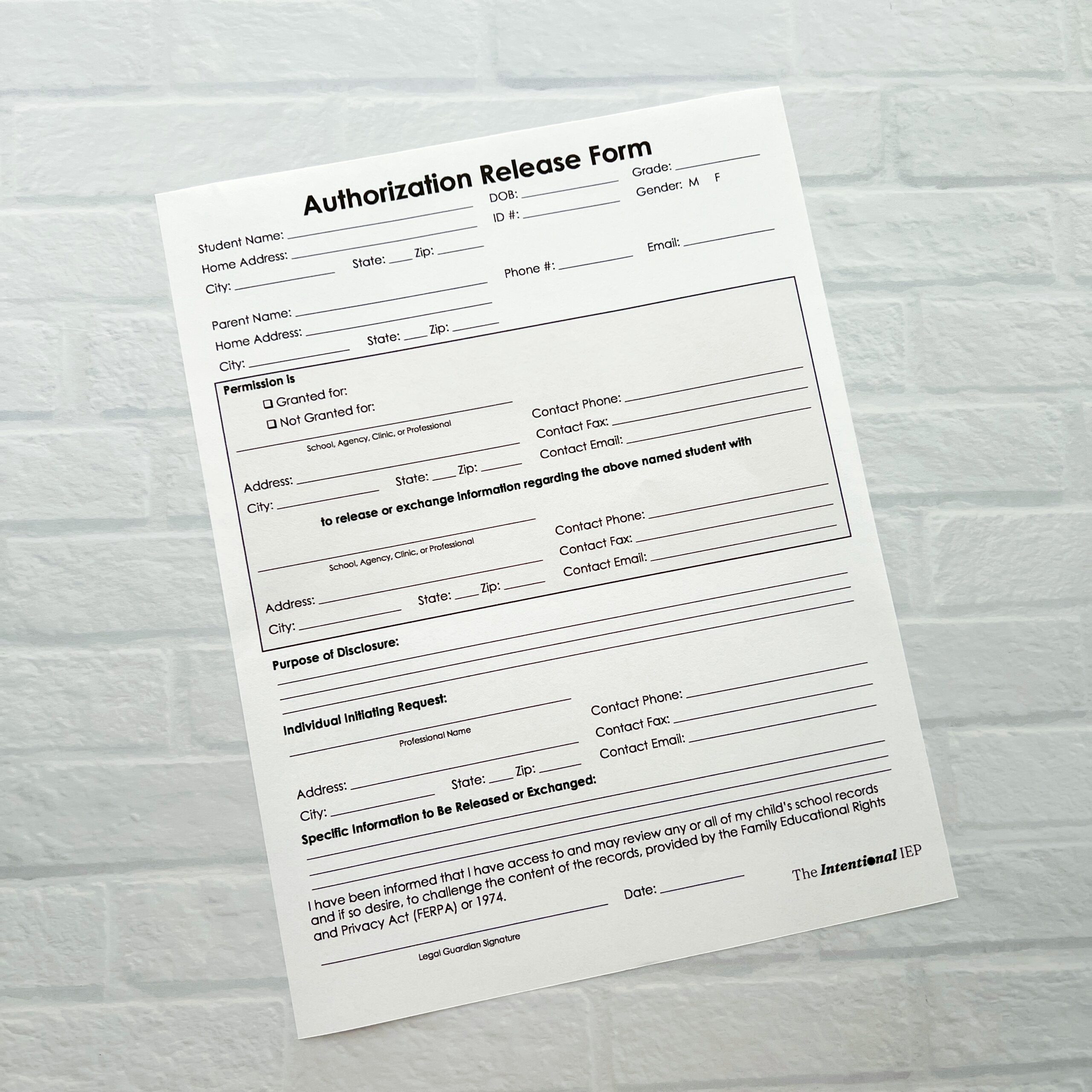 Authorization Release Form