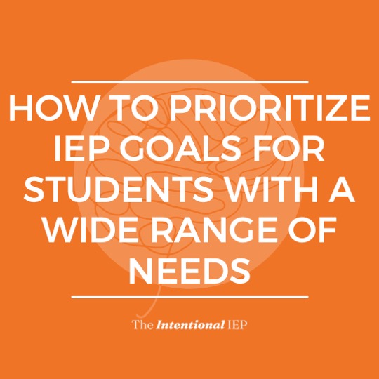 How to Prioritize IEP Goals for Students with a Wide Range of Needs